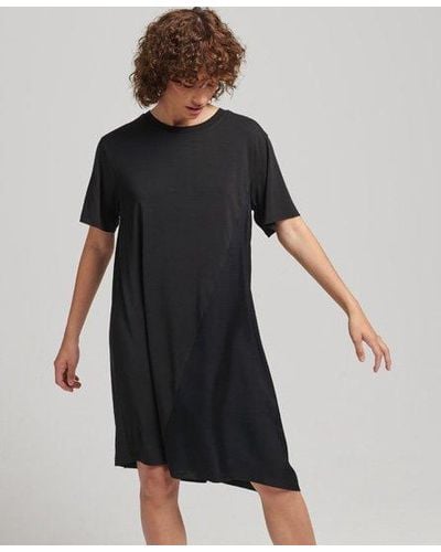 Superdry Fabric Mix Dress - Black