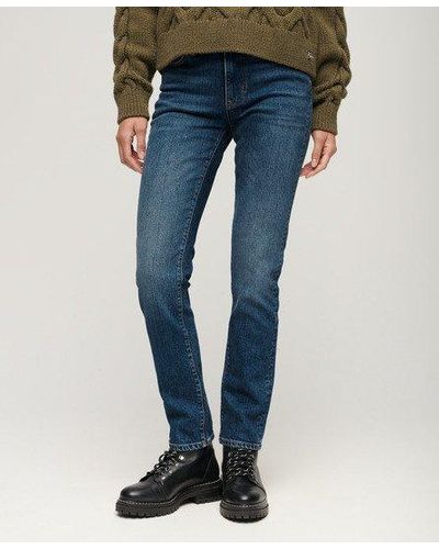 Superdry Slimfit Jeans Met Middelhoge Taille - Blauw