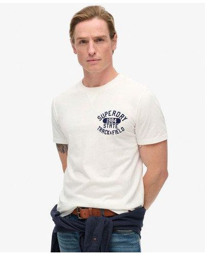 Superdry T-shirt à motif track & field - Blanc