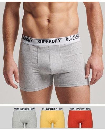 Superdry Organic Cotton Boxers Triple Pack - Grey