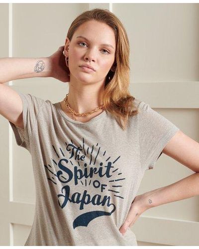 Superdry Montauk T-shirt Met Kanten Details En Print - Meerkleurig