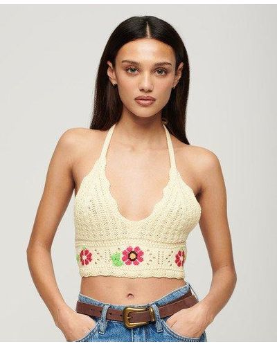 Superdry Crochet Flower Bralette - Green