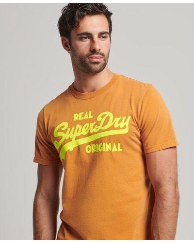 Superdry Vintage Logo Neon T-shirt - Orange