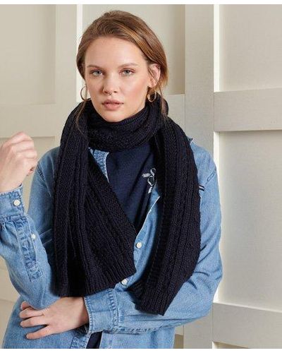 Superdry Lannah Cable Scarf - Blue