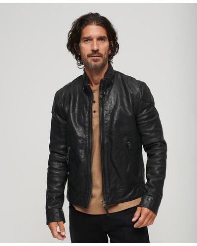 Gray Leather jackets for Men | Lyst