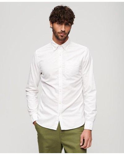 Superdry Organic Cotton Long Sleeve Oxford Shirt - White