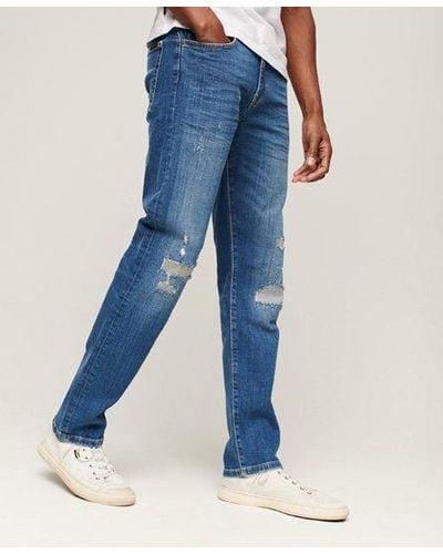 Superdry Cotton Slim Straight Jeans - Blue