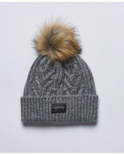 Superdry Cable Lux Beanie - Gray