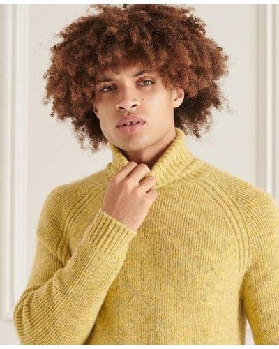 Superdry Studios Chunky Roll Neck Sweater - Yellow