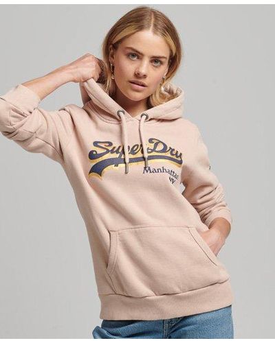Superdry Graphic Logo Sparkle Hoodie - Natural