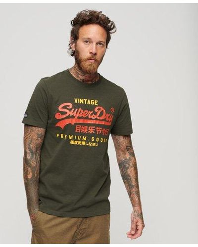 Superdry T-shirt classique vintage logo heritage - Vert