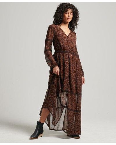 Superdry Woven Maxi Dress - Brown