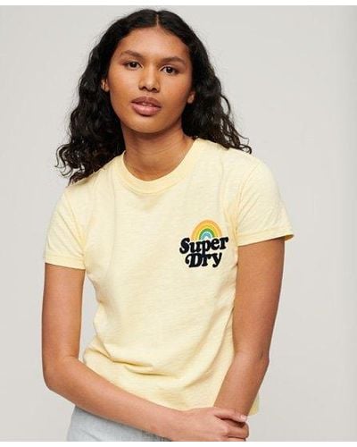 Superdry Rainbow 90s T-shirt - Naturel