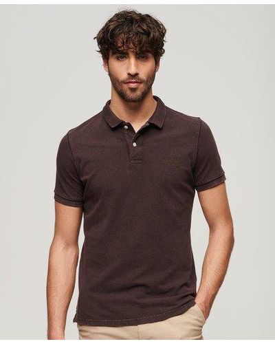 Superdry Destroyed Polo Shirt - Brown