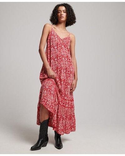 Superdry Long Cami Dress - Red