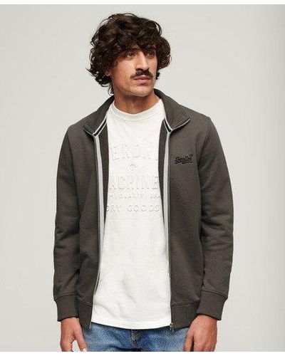 Superdry Veste de survêtement zippée à logo essential - Gris