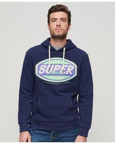 Superdry Sweat à capuche à motif gasoline workwear - Bleu