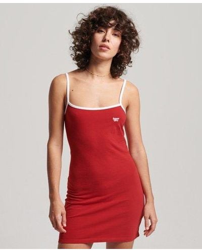 Superdry Vintage Jersey Cami Dress - Red