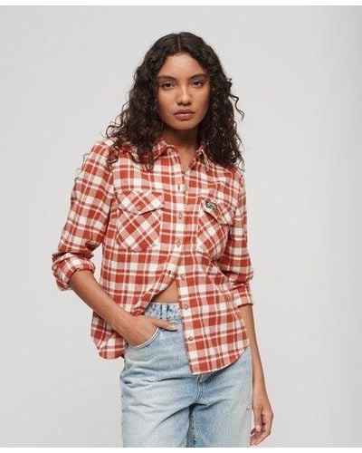 Superdry Lumberjack Check Flannel Shirt - Red