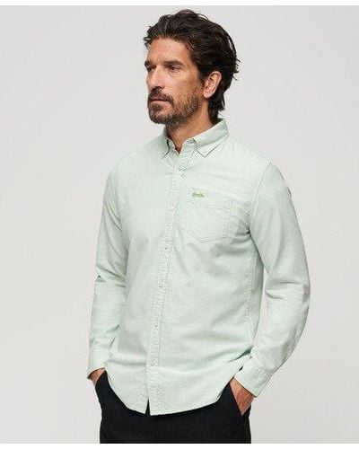 Superdry Organic Cotton Long Sleeve Oxford Shirt - Green