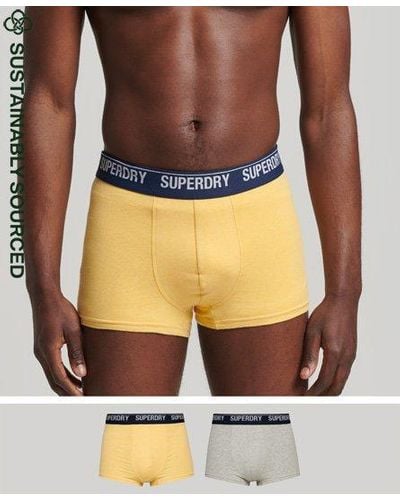 Superdry Organic Cotton Trunk Multi Double Pack - Yellow