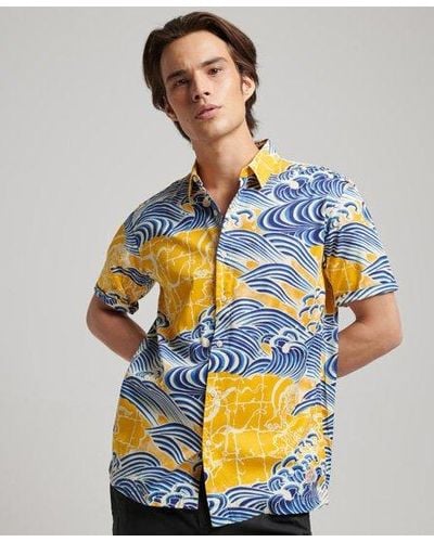 Superdry Hawaiian Overhemd Met Korte Mouwen - Grijs