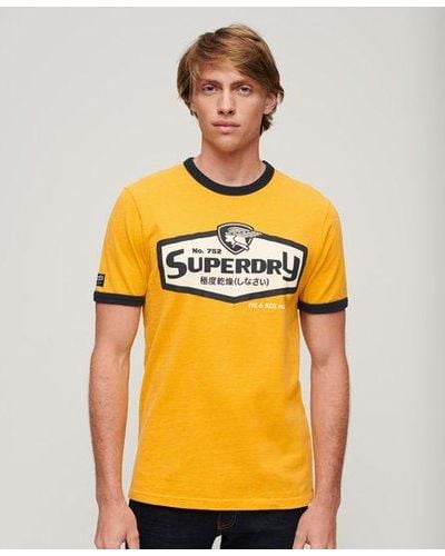 Superdry T-shirt classique core logo american ringer - Orange