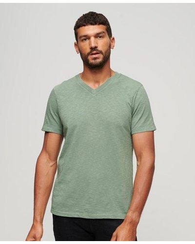 Superdry V Neck Slub T-shirt - Green