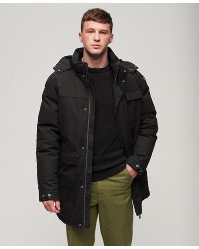 Superdry Workwear Hooded Parka Jacket - Black