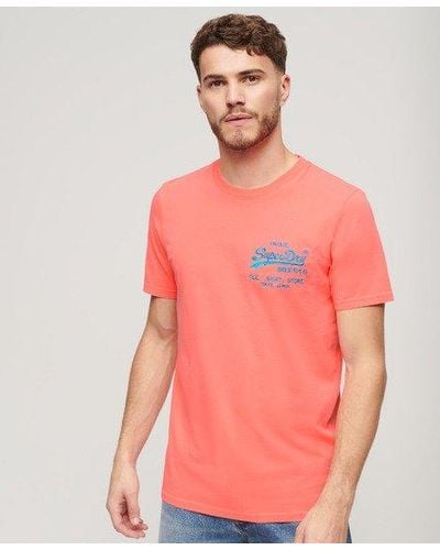 Superdry Neon Vintage Logo T-shirt - Pink