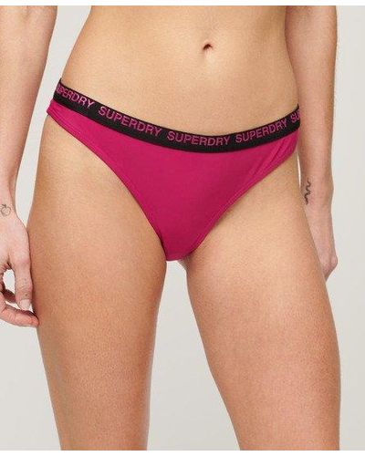 Superdry Ladies Elastic Cheeky Bikini Briefs - Pink