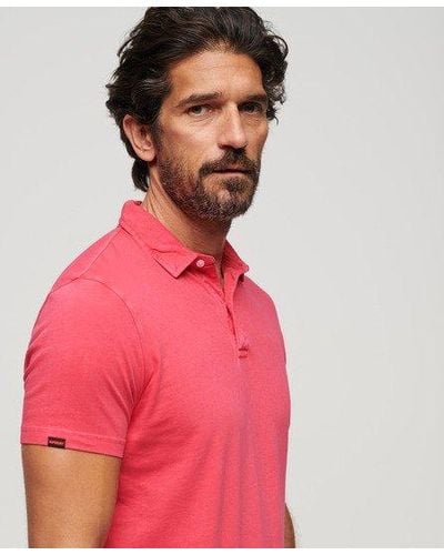 Superdry Jersey Polo Shirt - Pink