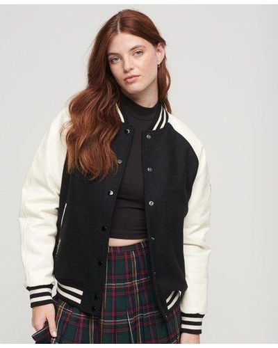 Superdry Bomber college varsity - Noir