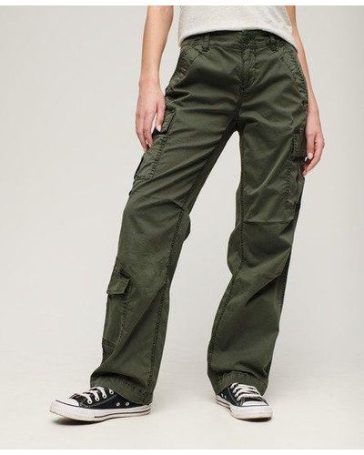 Superdry Low Rise Straight Cargo Pants - Green