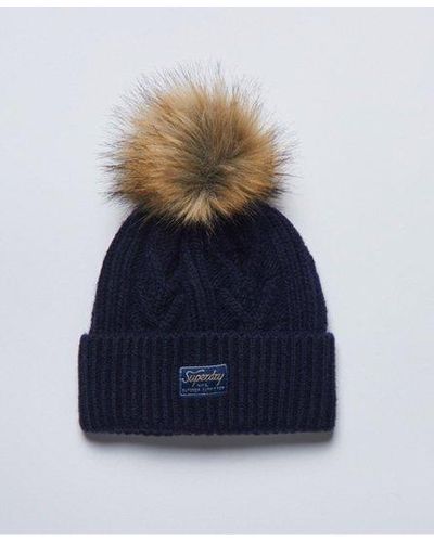 Superdry Cable Lux Beanie - Blue