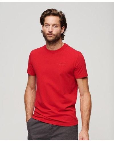 Superdry T-shirt brodé vintage logo - Rouge