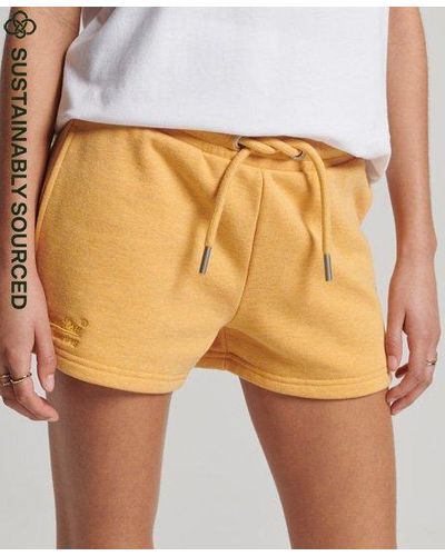 Superdry Organic Cotton Vintage Logo Jersey Shorts - Yellow