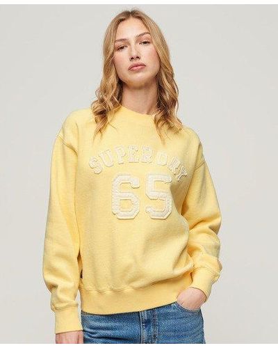Superdry Applique Athletic Loose Sweatshirt - Yellow