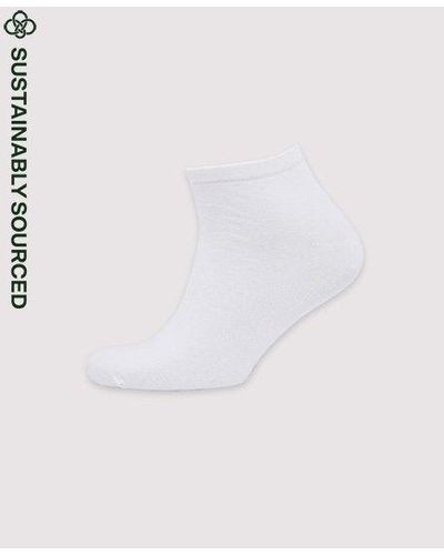 Superdry Lot de 3 paires de chaussettes de sport en coton bio - Blanc