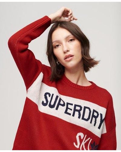 Superdry Retro Ski Knit Sweater - Red
