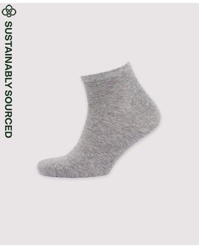 Superdry Lot de 3 paires de chaussettes de sport en coton bio - Gris