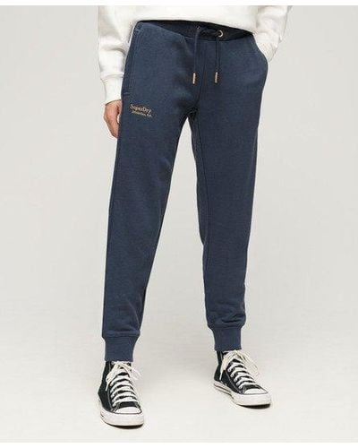 Superdry Pantalon de survêtement essential logo - Bleu