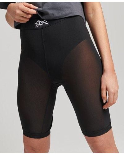 Superdry Sdx Limited Edition Sdx Power Mesh Cycling Shorts - Black