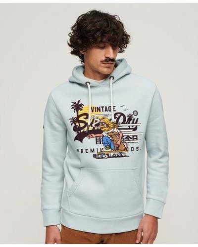 Superdry Sweat à capuche à motif la - Gris