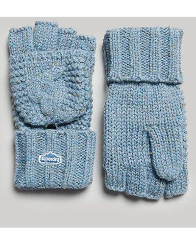 Superdry Gants en maille torsadée - Bleu