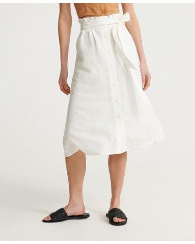 Superdry Eden Linen Skirt - White