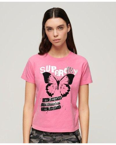 Superdry Lo-fi Rock Graphic T-shirt - Pink