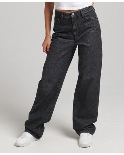 Superdry Organic Cotton Wide Leg Jeans - Black
