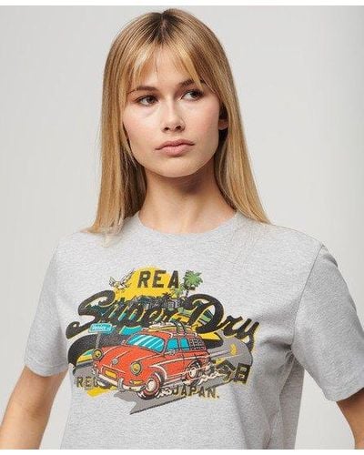 Superdry La Graphic Relaxed Tee - Grey