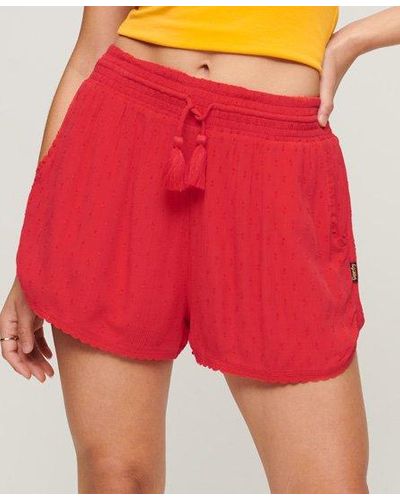 Superdry Vintage Beach Shorts - Red